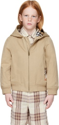 Burberry Kids Beige Check Label Jacket