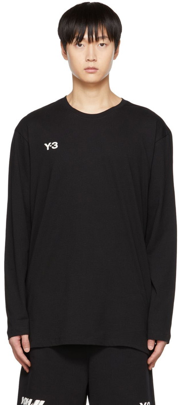 Photo: Y-3 Black Bonded Long Sleeve T-Shirt