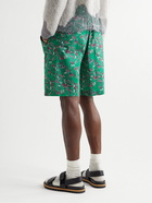 Isabel Marant - Vaiboh Wide-Leg Floral-Print Cotton-Twill Drawstring Shorts - Green