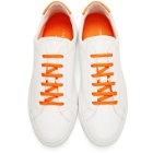 Common Projects White and Orange Original Achilles Retro Low Sneakers
