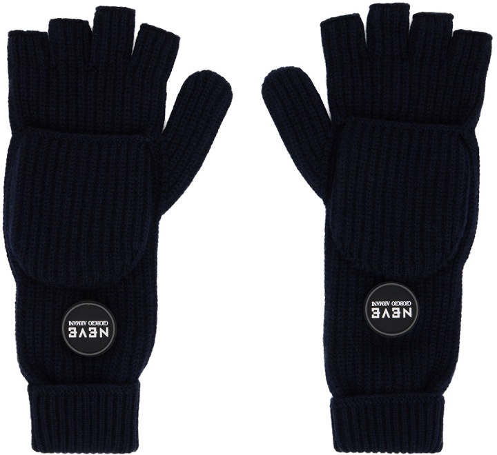 Photo: Giorgio Armani Navy Neve Fingerless Gloves