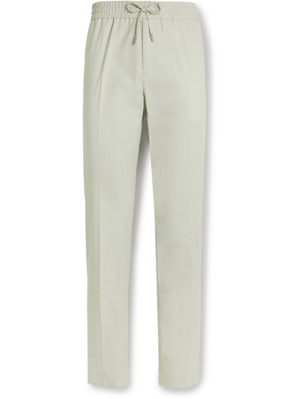 Photo: Mr P. - Tapered Stretch Cotton and Silk-Blend Drawstring Trousers - Neutrals