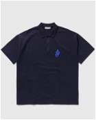 Jw Anderson Anchor Patch Short Sleeve Polo Blue - Mens - Polos