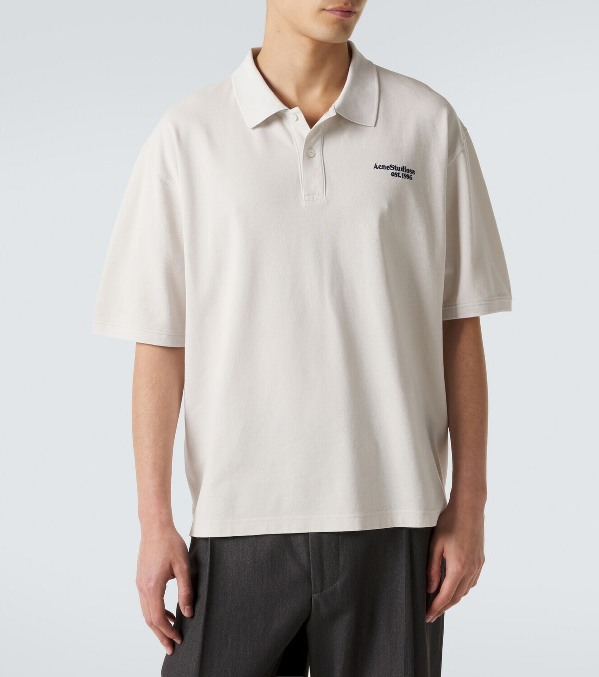 Acne Studios Distressed logo cotton polo shirt