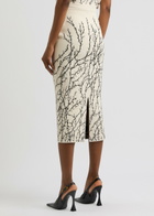 Alexander Mcqueen Thorn Branches Knitted Midi Skirt Multi Print