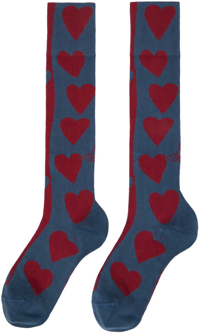 Vivienne Westwood Blue & Red Hearts Doll Socks Vivienne Westwood