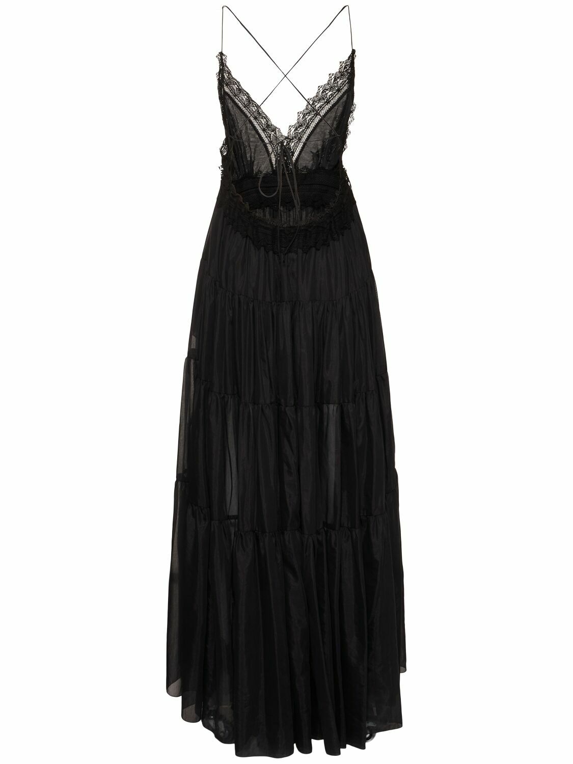 ermanno scervino cotton blend lace long dress ERMANNO SCERVINO Cotton Blend Lace Long Dress Ermanno Scervino
