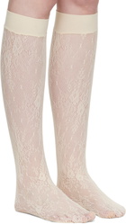 Swedish Stockings Off-White Rosa Lace Knee-High Socks