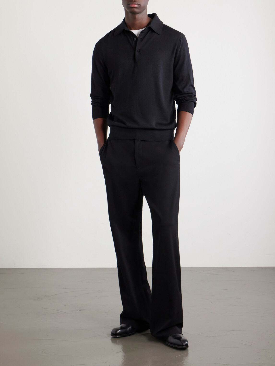 TOM FORD - Cashmere and Silk Blend Polo Shirt - Black