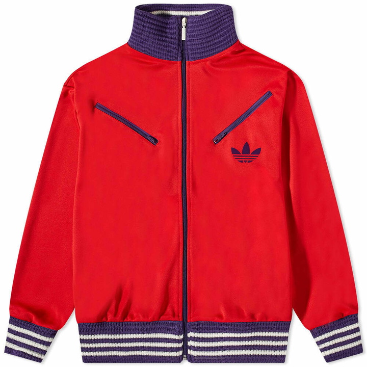 Photo: Adidas Men's Adicolor 70s New Montreal 22 Jacket in Scarlet