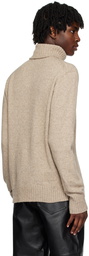 Universal Works Beige Roll Neck Turtleneck