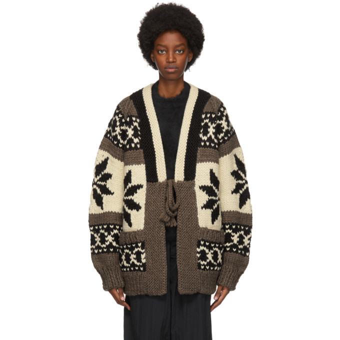 Photo: Fumito Ganryu Brown Intarsia Knit Cardigan