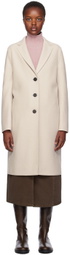 Harris Wharf London Off-White Button Coat