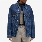 Martine Rose Women's Oversized Denim Jacket in Mid Wash/Expect Perfection