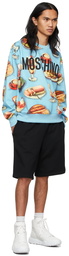 Moschino Blue Food Print Sweatshirt