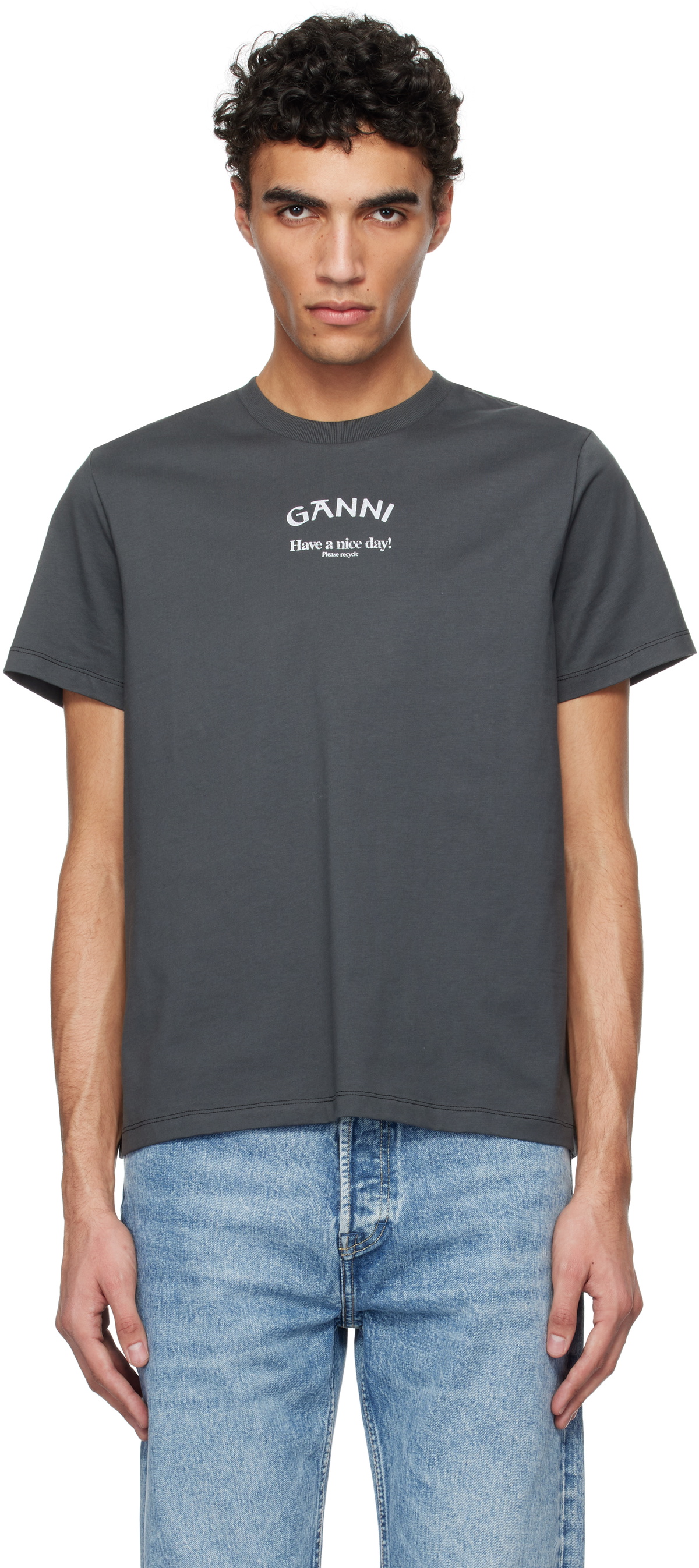 GANNI ストロベリーTシャツ グレー M GANNI Gray Strawberry T-Shirt GANNI