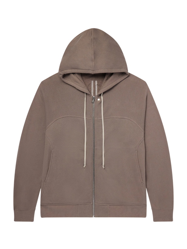 Photo: Rick Owens - Organic Cotton-Terry Zip-Up Hoodie - Gray