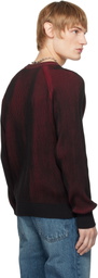Hugo Black & Red Cotton Two-Tone Ribbing Sweater