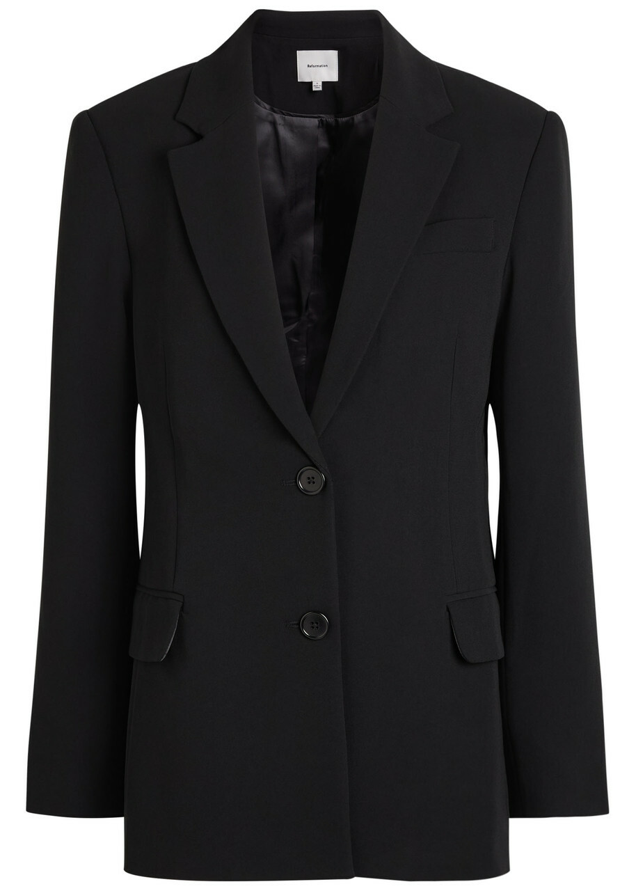Reformation James Crepe Blazer Black