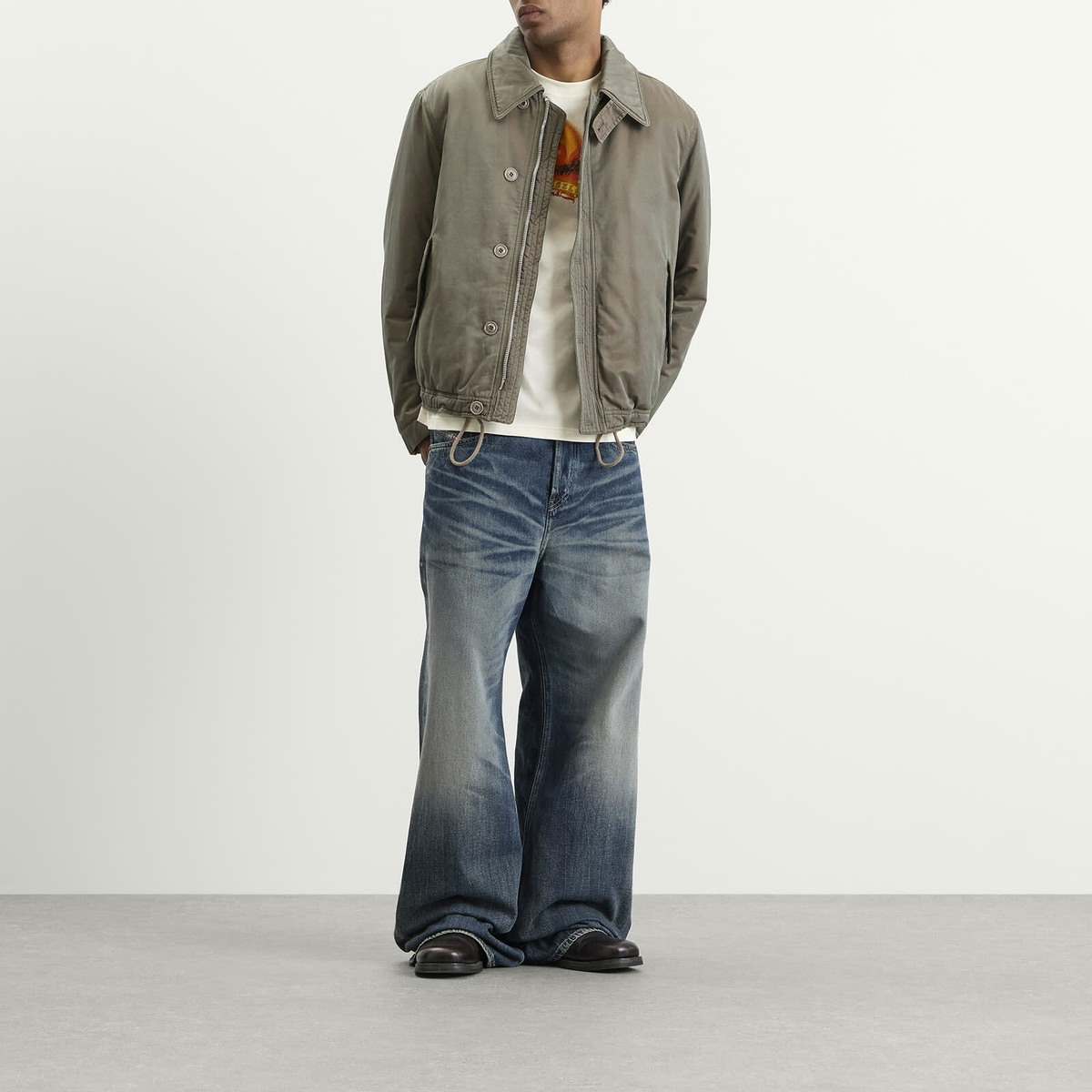 Diesel Men's D-Rise Wide Leg Jeans in Blue