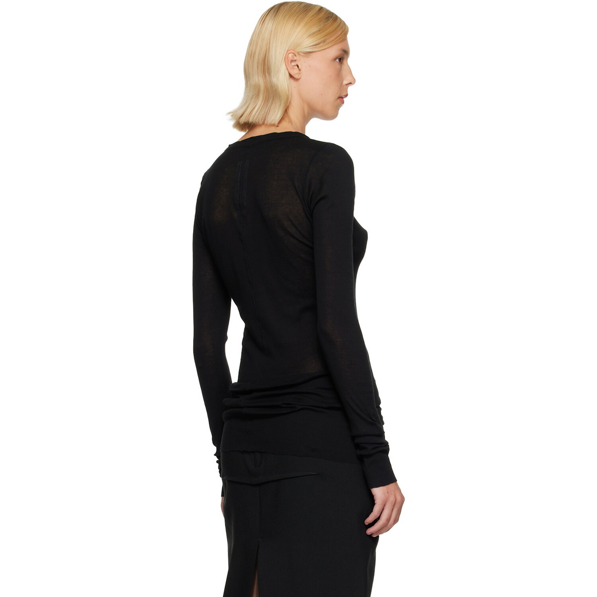 Rick Owens Black Tower Rib LS T-shirt