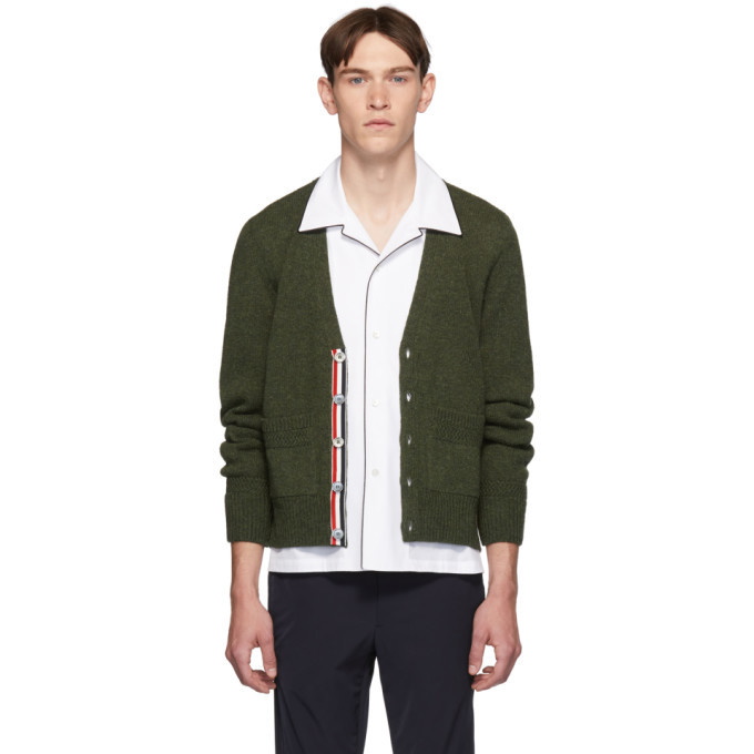 Photo: Thom Browne Green Relaxed-Fit Cardigan