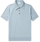 Brioni - Knitted Cotton Polo Shirt - Blue