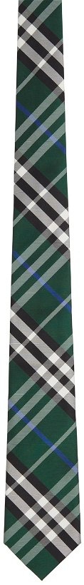 Photo: Burberry Green Silk Check Modern Cut Tie