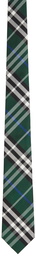 Burberry Green Silk Check Modern Cut Tie