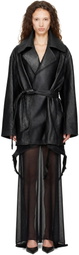 Balenciaga Black High Collar Soft Matte Leather Jacket