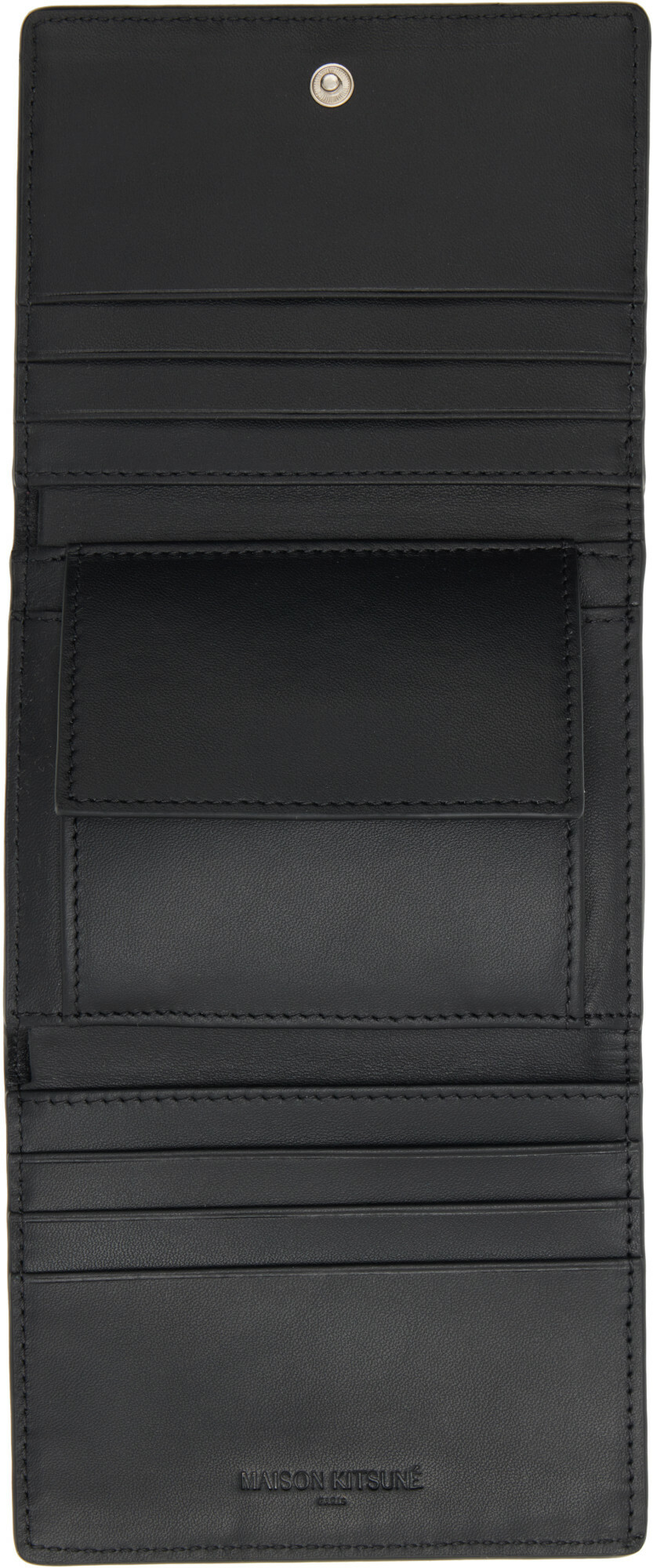 Maison Kitsuné Black Paris Trifold Wallet