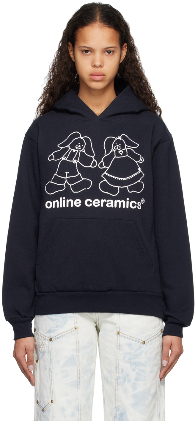 Online Ceramics Navy Bunny Hoodie Online Ceramics