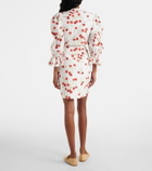 Adriana Degreas Puff-sleeve cotton-blend minidress