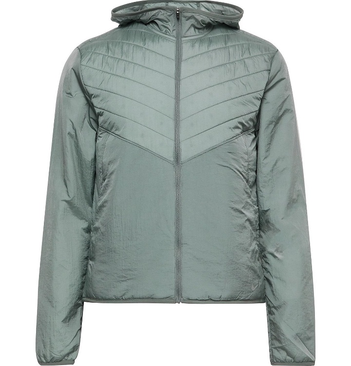 Photo: Nike Running - AeroLayer Padded Shell Hooded Jacket - Gray