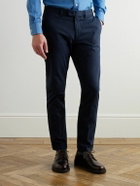 Thom Sweeney - Straight-Leg Cotton-Blend Twill Trousers - Blue