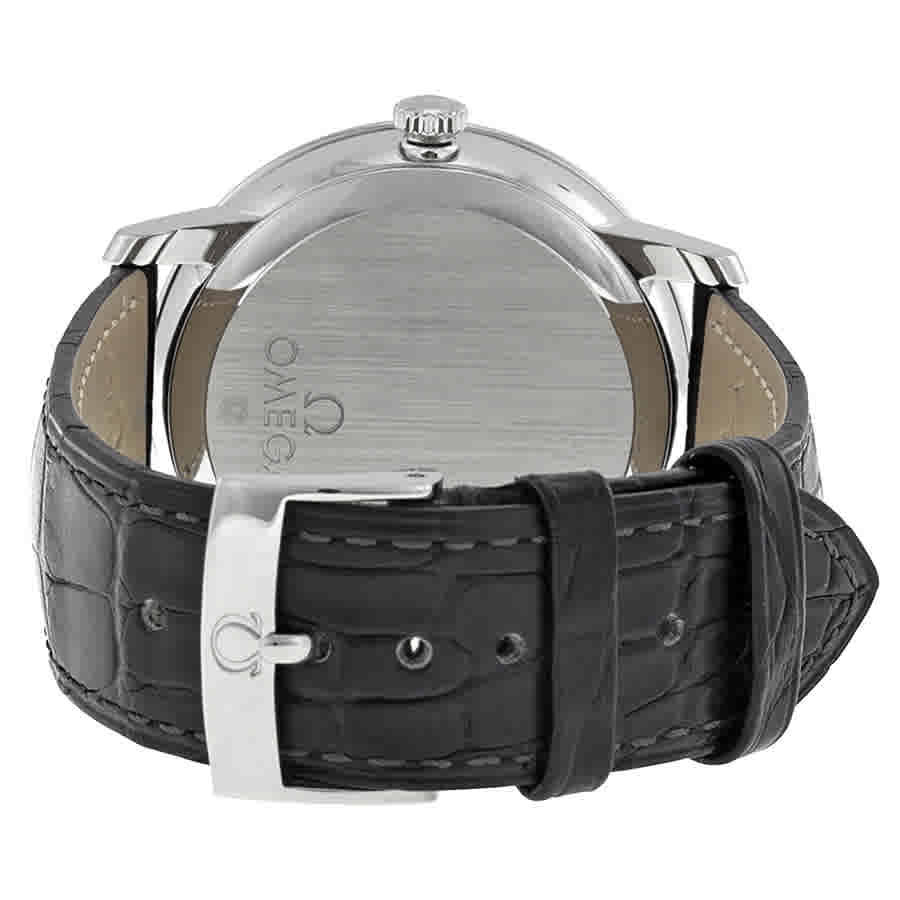 Omega De Ville Prestige Silver Dial Black Leather Mens Watch 424.13.40.21.02.001