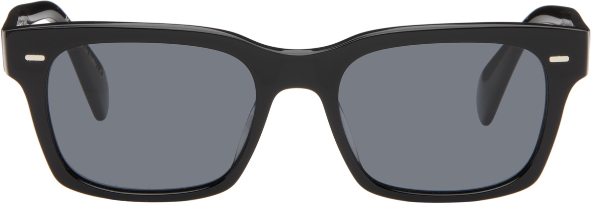 Oliver Peoples | Glossy Black Square Sunglasses KHAITE x Oliver Peoples 1983C in Black main image 2