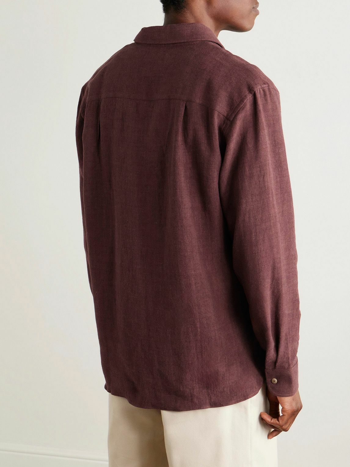 De Bonne Facture - Linen and Wool-Blend Overshirt - Red