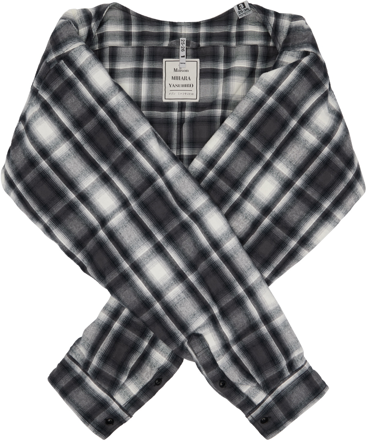 Maison MIHARA YASUHIRO Gray & White Shirt Sleeve Scarf