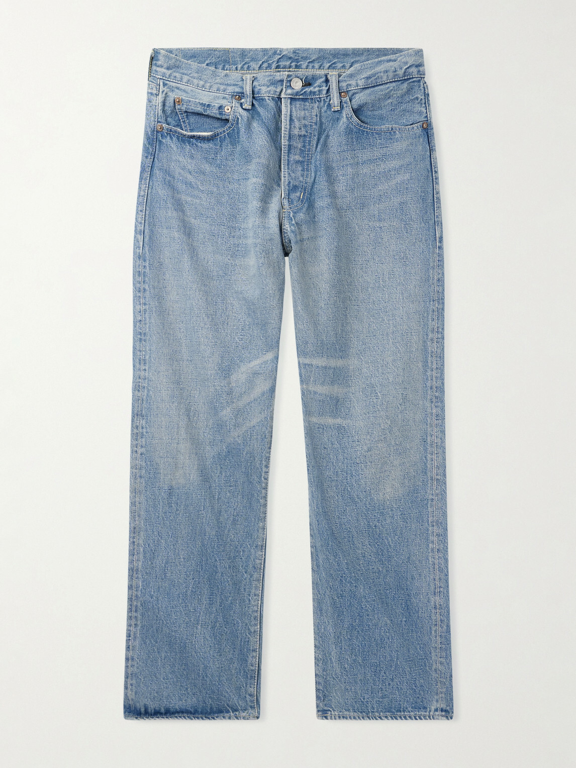 Remi Relief - 1954 Straight-Leg Cropped Distressed Jeans - Blue