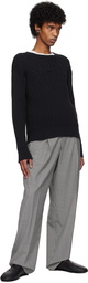 Marni Black Cable Logo Crewneck Sweater