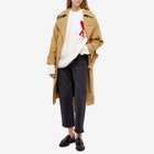 AMI Women's ADC Large Crew Knit Sweater in Off-White/Red
