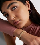 Shay Jewelry 18kt rose gold hoop earrings with sapphires and amethysts