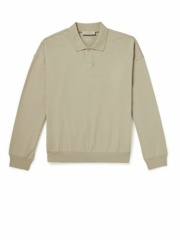 Photo: FEAR OF GOD ESSENTIALS - Logo-Flocked Cotton-Jersey Polo Shirt - Gray