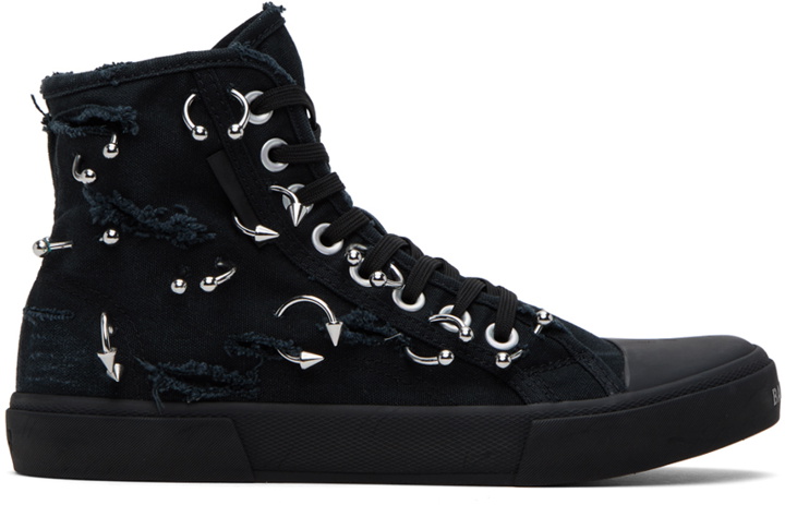 Photo: Balenciaga Black Paris High Top Sneakers