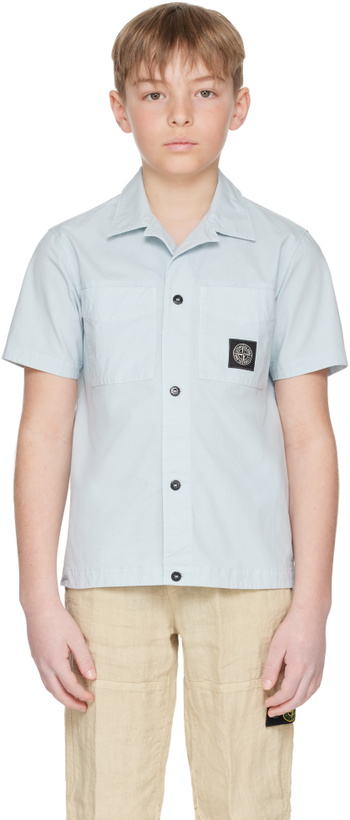 Photo: Stone Island Junior Kids Blue 1100001 Stretch Cotton Shirt