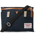 Master-Piece - Leather-Trimmed Nylon-Twill Messenger Bag - Blue