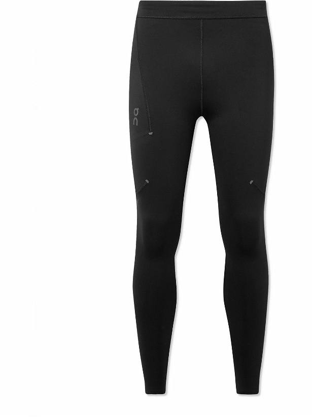Photo: ON - Logo-Print Recycled Stretch-Jersey Running Tights - Black