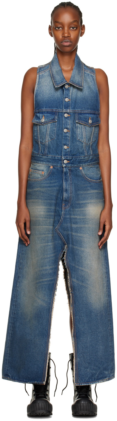 mm6 maison margiela denim dress MM6 Maison Margiela for Kids - Sleeveless denim dress