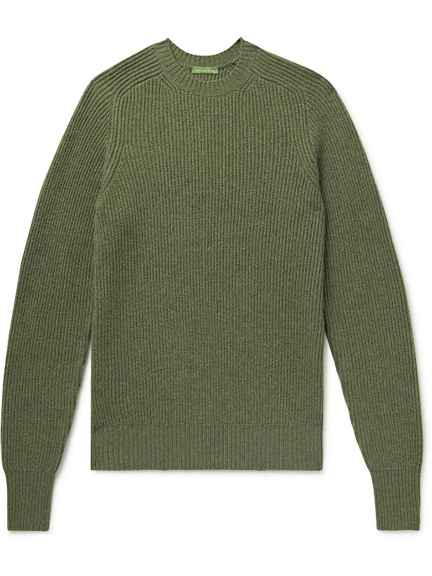 Photo: Sid Mashburn - Slim-Fit Ribbed Merino Wool-Blend Sweater - Green